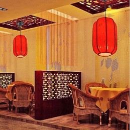 Archaize Sheepskin Red Lanterns Porch Droplight Lamp Light