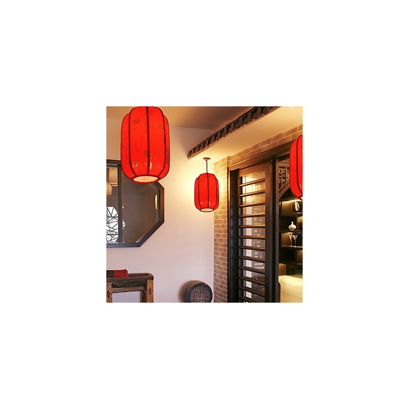 Archaize Sheepskin Red Lanterns Porch Droplight Lamp Light
