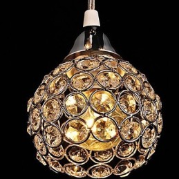 Modern Contemporary Crystal Electroplated Metal Pendant Light