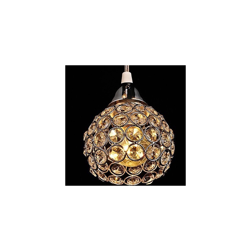 Modern Contemporary Crystal Electroplated Metal Pendant Light