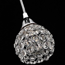 Modern Contemporary Crystal Electroplated Metal Pendant Light