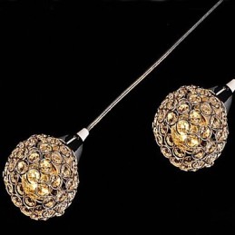 Modern Contemporary Crystal Electroplated Metal Pendant Light