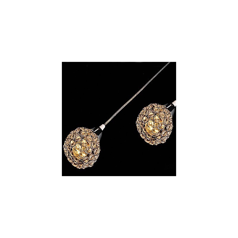 Modern Contemporary Crystal Electroplated Metal Pendant Light