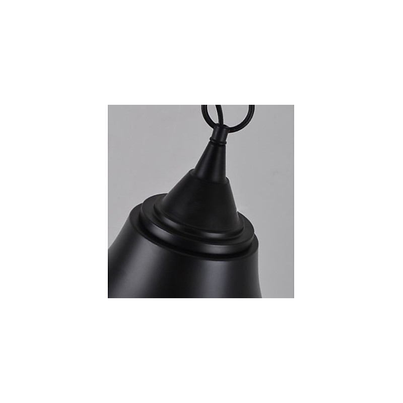 Medium Vintage Matte Black Bell Shape Metal Pendant Light