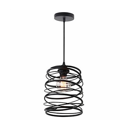 Rustic Lodge Retro Country Mini Style Painting Metal Pendant Light Garage