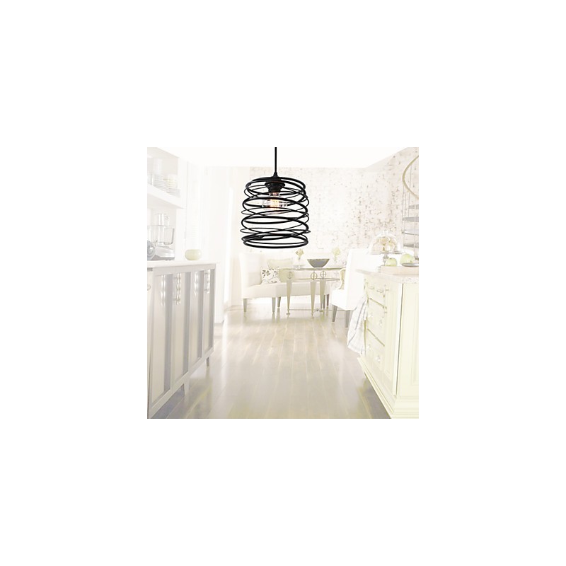 Rustic Lodge Retro Country Mini Style Painting Metal Pendant Light Garage