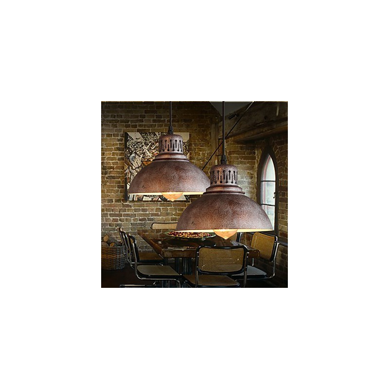 Retro Mini Style Painting Metal Pendant Light Outdoors