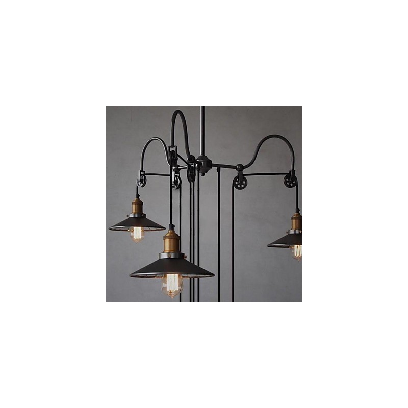 Vintage Country Mini Style Painting Metal Chandelier