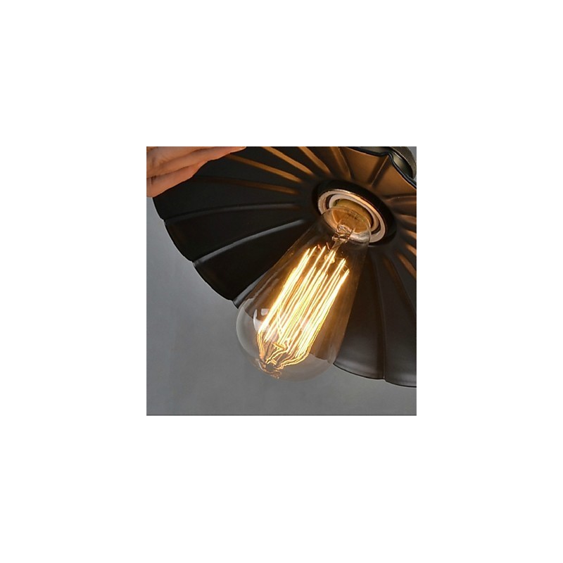 Unique Black Umbrella Vintage Wrought Iron Chandelier