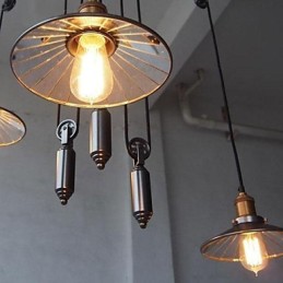 Vintage Country Mini Style Painting Metal Chandelier