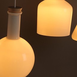 Contemporary And Contracted Creative Magic White Glass Bottle Line Droplight