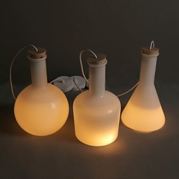 Contemporary And Contracted Creative Magic White Glass Bottle Line Droplight
