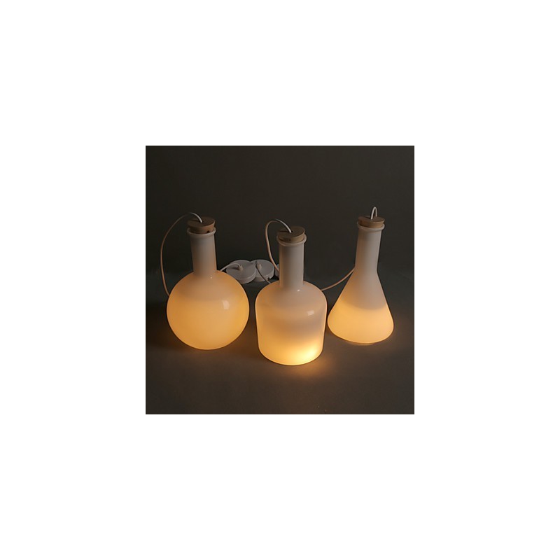 Contemporary And Contracted Creative Magic White Glass Bottle Line Droplight