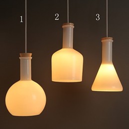 Contemporary And Contracted Creative Magic White Glass Bottle Line Droplight