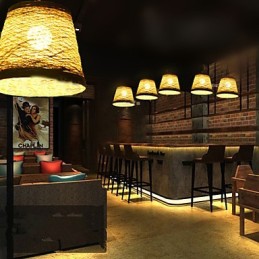 Modern Rural Cany Art Woven Rattan Single Head Droplight Lamp