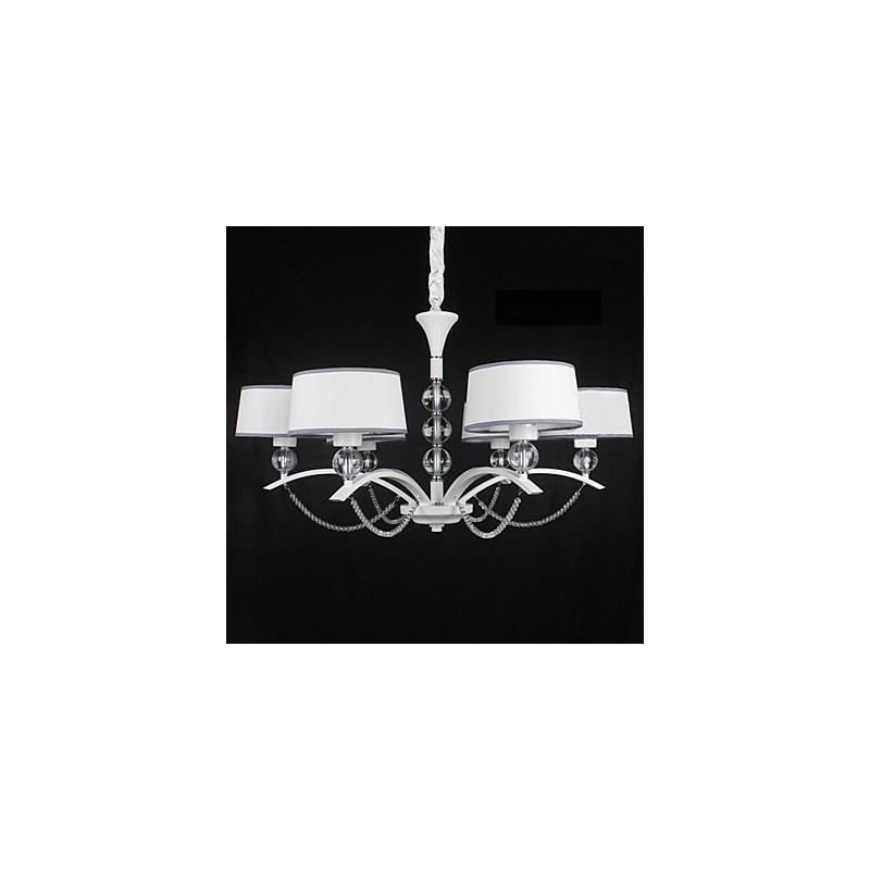 Modern Contemporary Crystal Chrome Fabric Chandelier