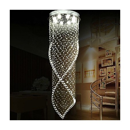 Crystal Chandelier Pendant Lighting Hanging Ceiling Lamps Fixtures with Clear K9 Crystal and Silver Canopy