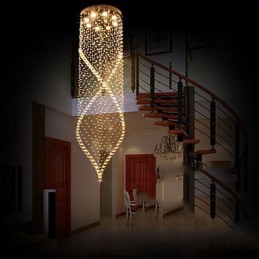 Crystal Chandelier Pendant Lighting Hanging Ceiling Lamps Fixtures with Clear K9 Crystal and Silver Canopy