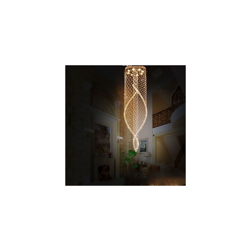 Crystal Chandelier Pendant Lighting Hanging Ceiling Lamps Fixtures with Clear K9 Crystal and Silver Canopy