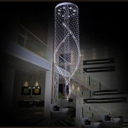 Crystal Chandelier Pendant Lighting Hanging Ceiling Lamps Fixtures with Clear K9 Crystal and Silver Canopy