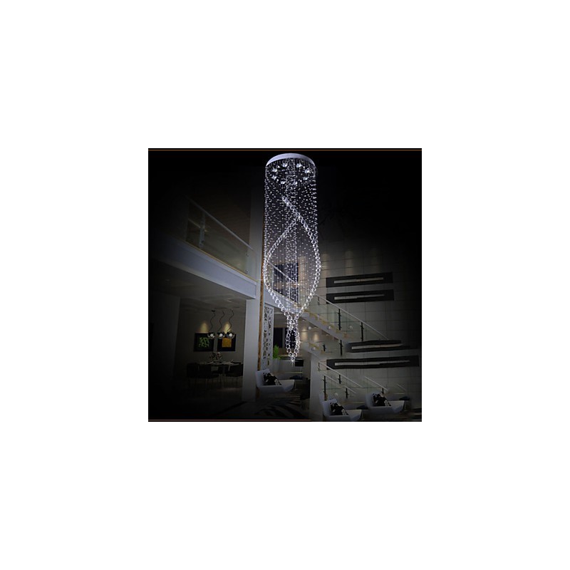 Crystal Chandelier Pendant Lighting Hanging Ceiling Lamps Fixtures with Clear K9 Crystal and Silver Canopy