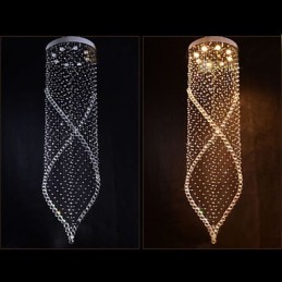 Crystal Chandelier Pendant Lighting Hanging Ceiling Lamps Fixtures with Clear K9 Crystal and Silver Canopy