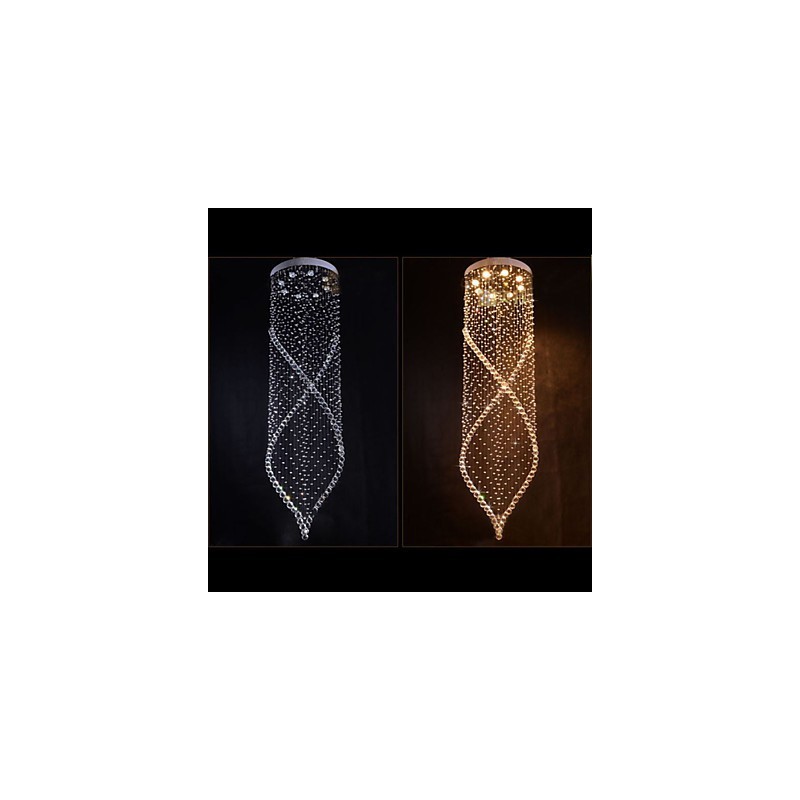 Crystal Chandelier Pendant Lighting Hanging Ceiling Lamps Fixtures with Clear K9 Crystal and Silver Canopy