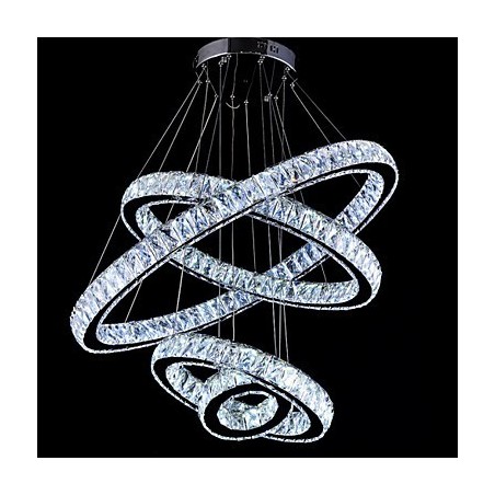 Crystal Pendant Light Ceiling Lamp Chandelier Lighting Fixtures with 4 Rings