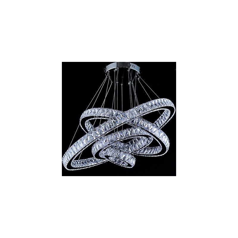 Crystal Pendant Light Ceiling Lamp Chandelier Lighting Fixtures with 4 Rings