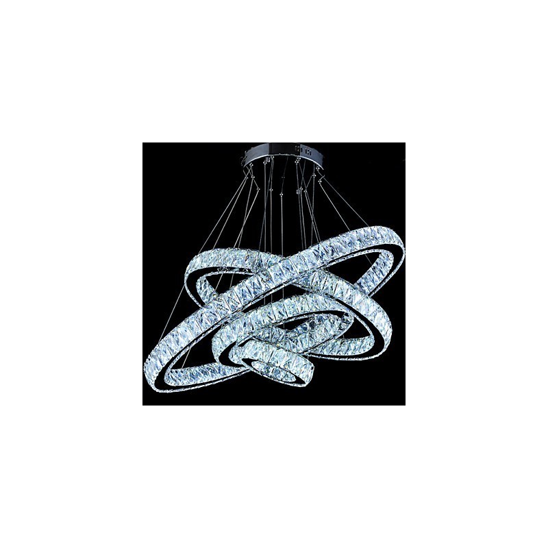 Crystal Pendant Light Ceiling Lamp Chandelier Lighting Fixtures with 4 Rings