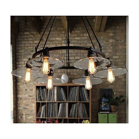 Traditional Classic Vintage Retro Lantern Country Mini Style Painting Metal Pendant Light Dining