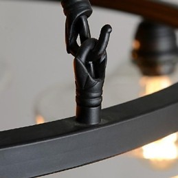 Traditional Classic Vintage Retro Lantern Country Mini Style Painting Metal Pendant Light Dining