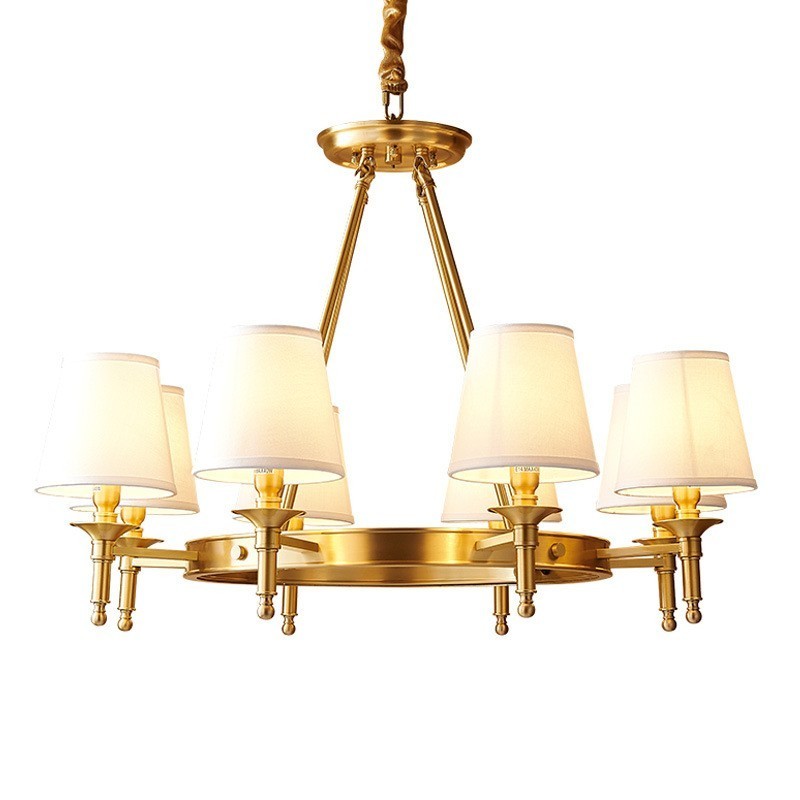 Pure Brass Round Chandelier Pendant Light Traditional Classic