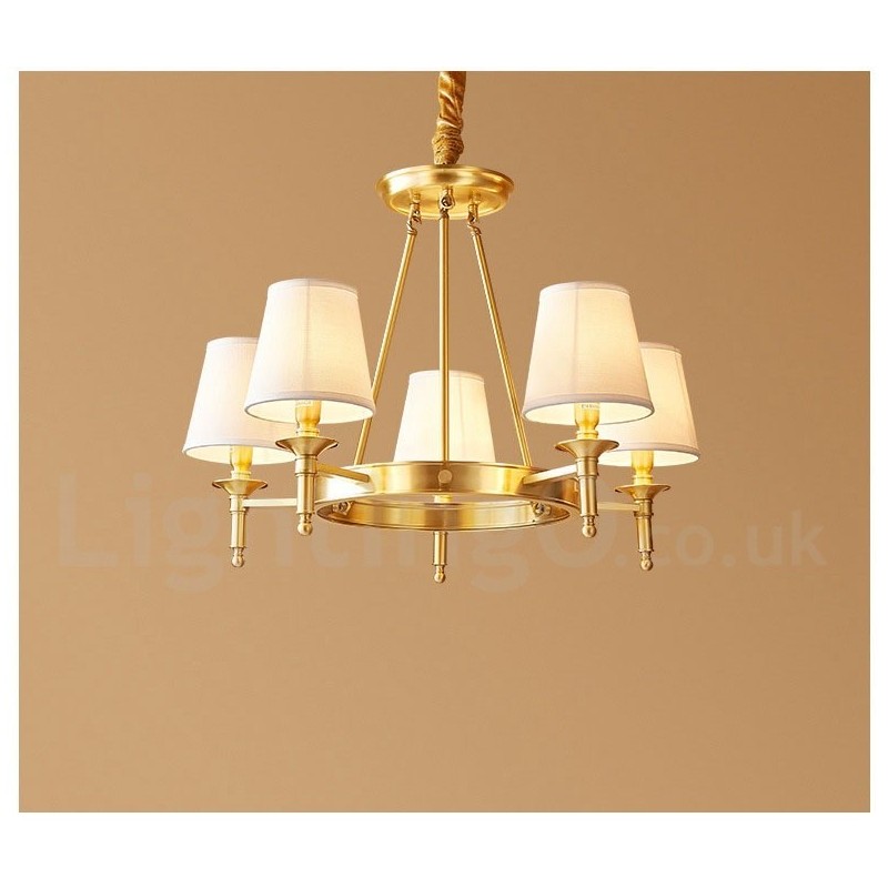 Pure Brass Round Chandelier Pendant Light Traditional Classic