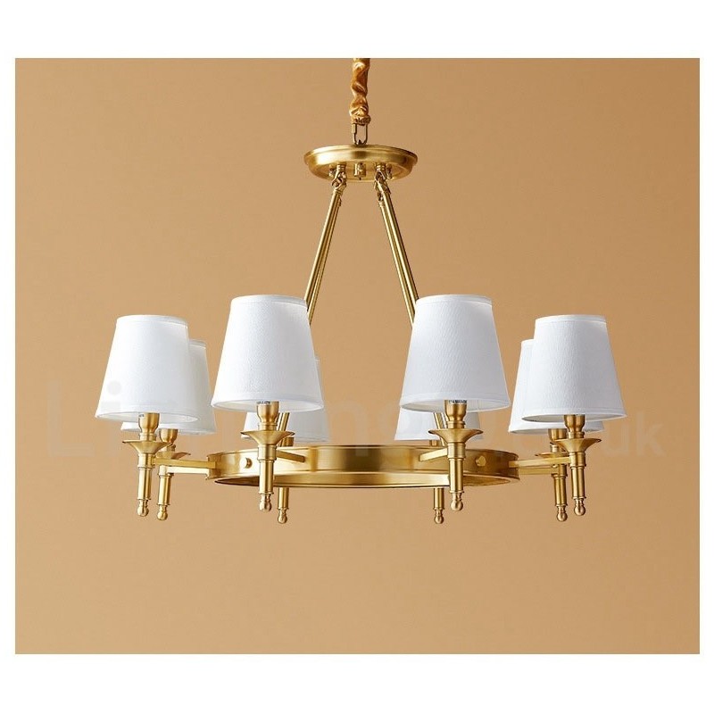 Pure Brass Round Chandelier Pendant Light Traditional Classic