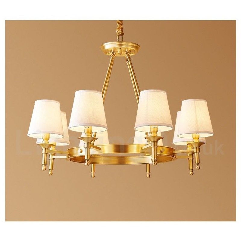 Pure Brass Round Chandelier Pendant Light Traditional Classic