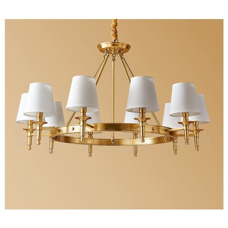 Pure Brass Round Chandelier Pendant Light Traditional Classic