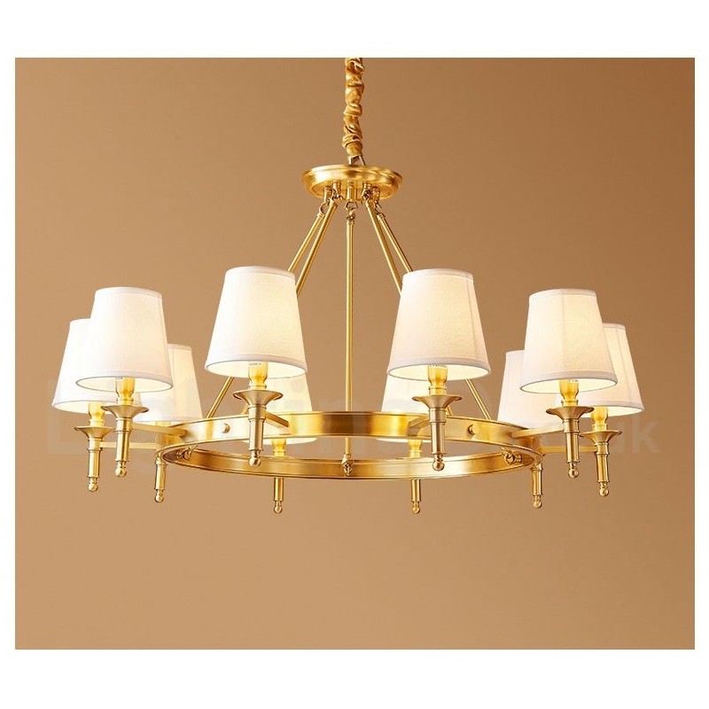 Pure Brass Round Chandelier Pendant Light Traditional Classic