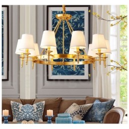 Pure Brass Round Chandelier Pendant Light Traditional Classic