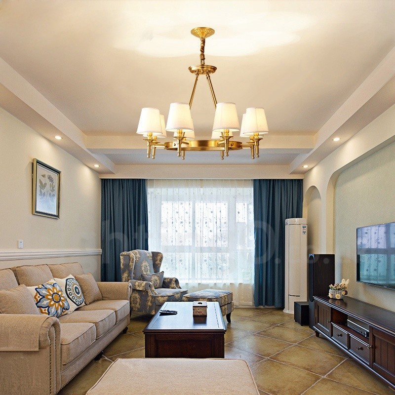 Pure Brass Round Chandelier Pendant Light Traditional Classic