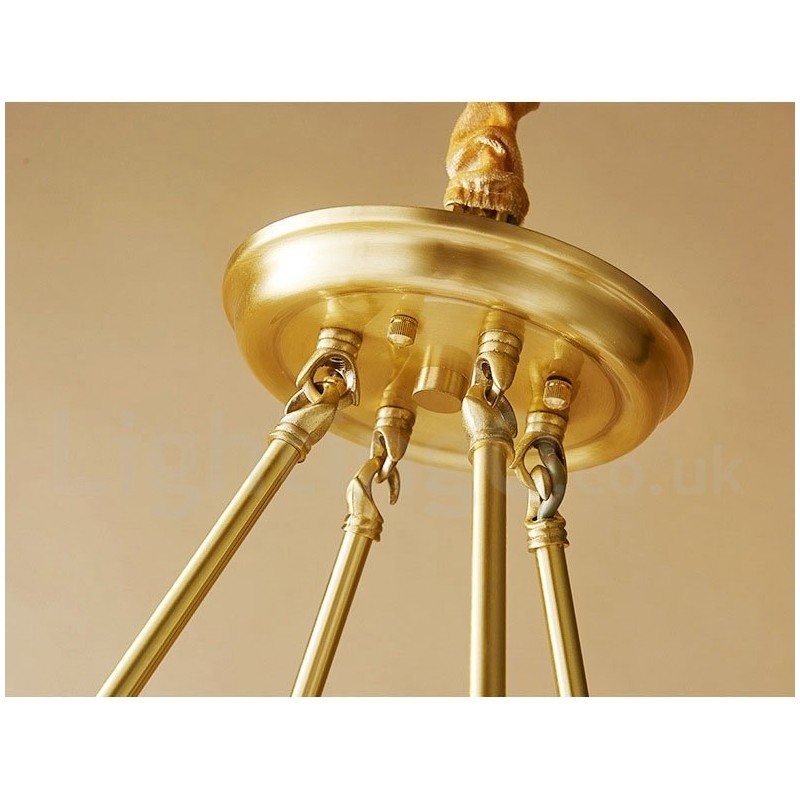 Pure Brass Round Chandelier Pendant Light Traditional Classic