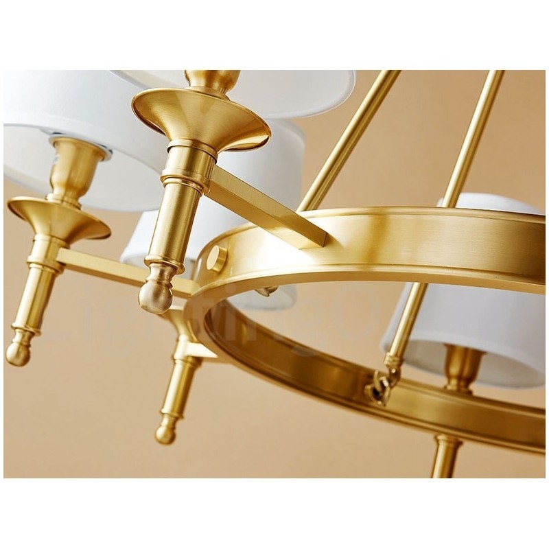 Pure Brass Round Chandelier Pendant Light Traditional Classic