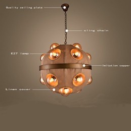 Country Painting Metal Chandelier Pendant LightBedroom