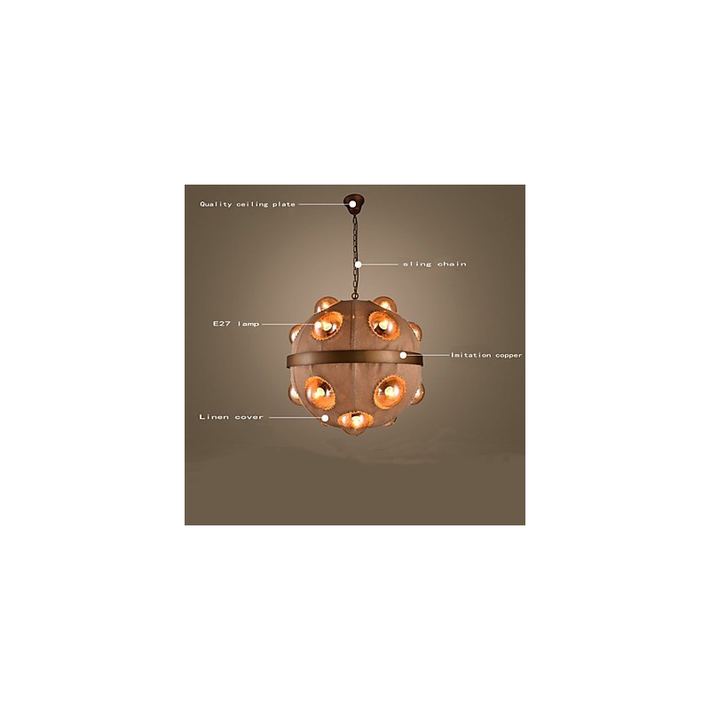 Country Painting Metal Chandelier Pendant LightBedroom