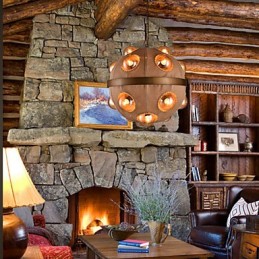 Country Painting Metal Chandelier Pendant LightBedroom