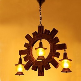 Antique Wood Chandelier American Country Iiving lamp lamp