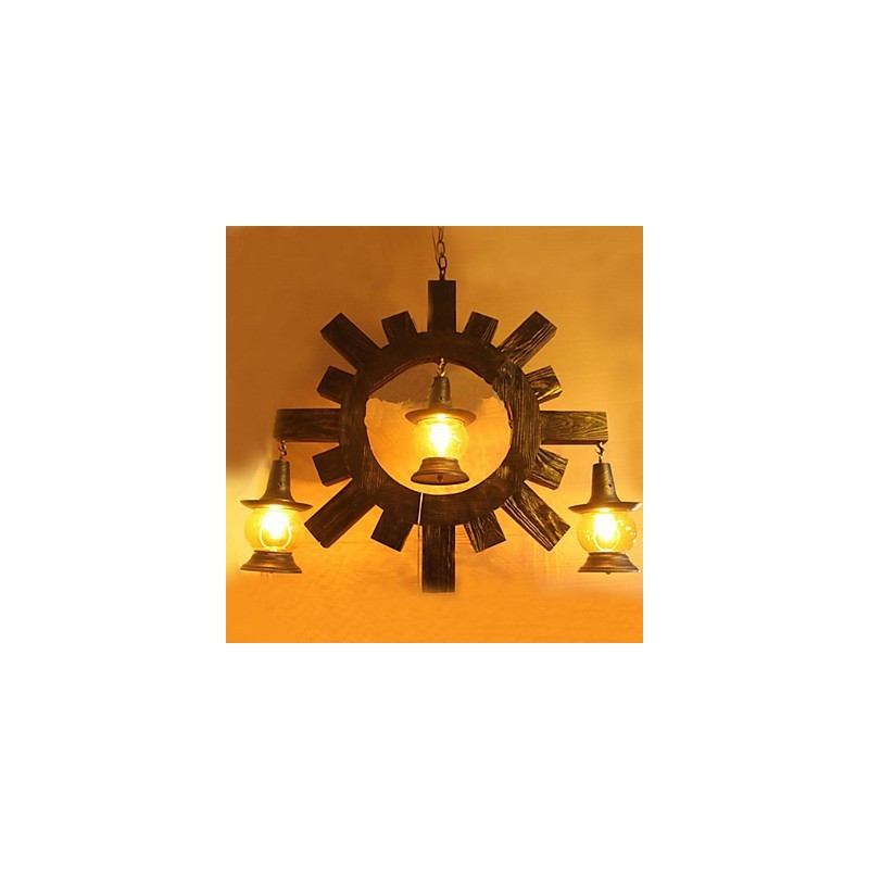 Antique Wood Chandelier American Country Iiving lamp lamp