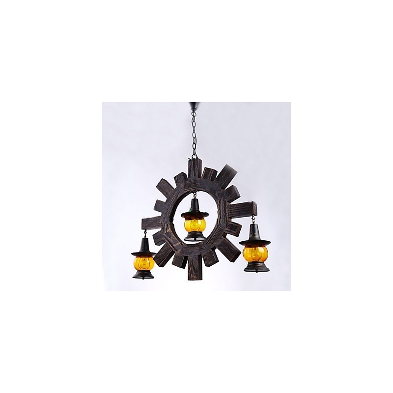 Antique Wood Chandelier American Country Iiving lamp lamp