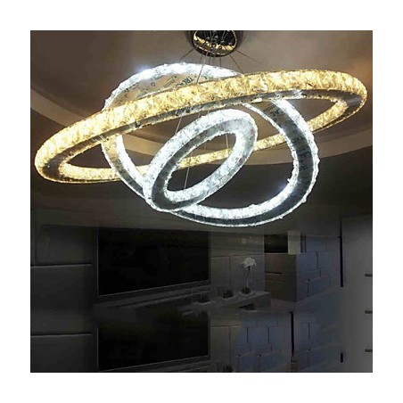 Crystal Ceiling Pendant Lamps Chandelier Lighting Fixtures with Warm and Cool White D406080cm