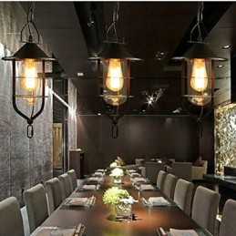 Vintage Country Painting Metal Pendant Light Garage